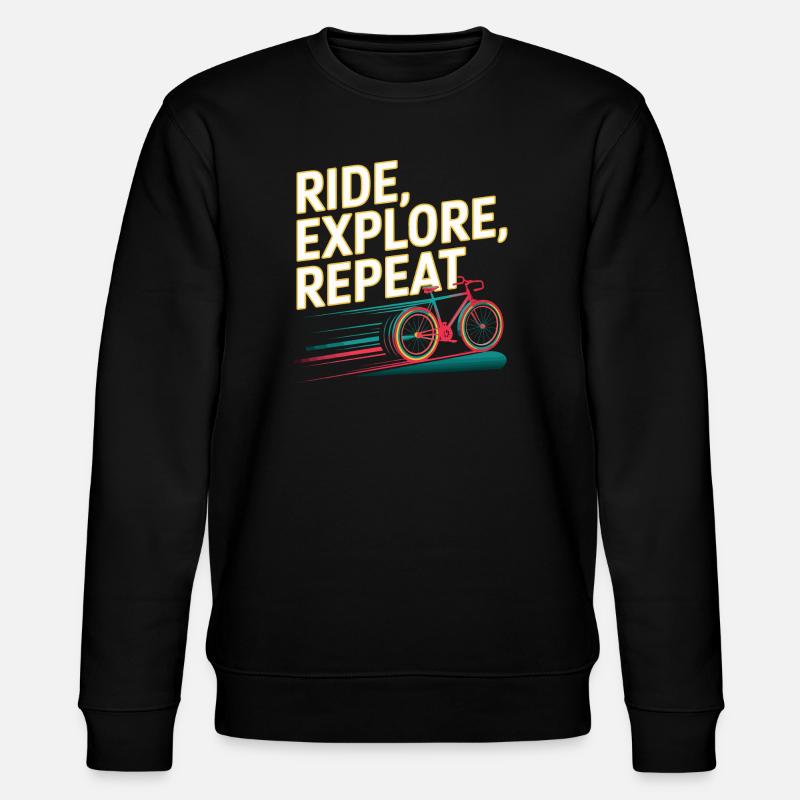 Ride Explore Repeat - Stanley/Stella CHANGER Unisex Organic Sweatshirt - black