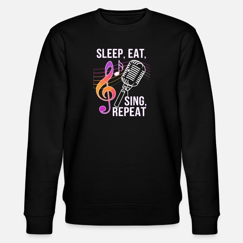 Dormir Manger Chanter Répéter - Sweat bio CHANGER Stanley/Stella Unisexe - noir