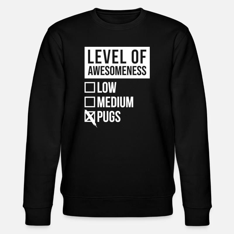 Pug - Stanley/Stella CHANGER Unisex Organic Sweatshirt - black