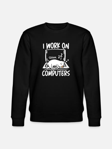 I work on computers - Stanley/Stella Unisex Bio-Sweatshirt CHANGER  - Schwarz