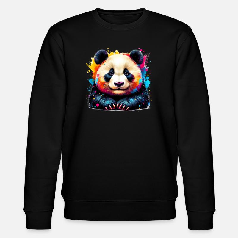 Panda - Stanley/Stella CHANGER Unisex Organic Sweatshirt - black