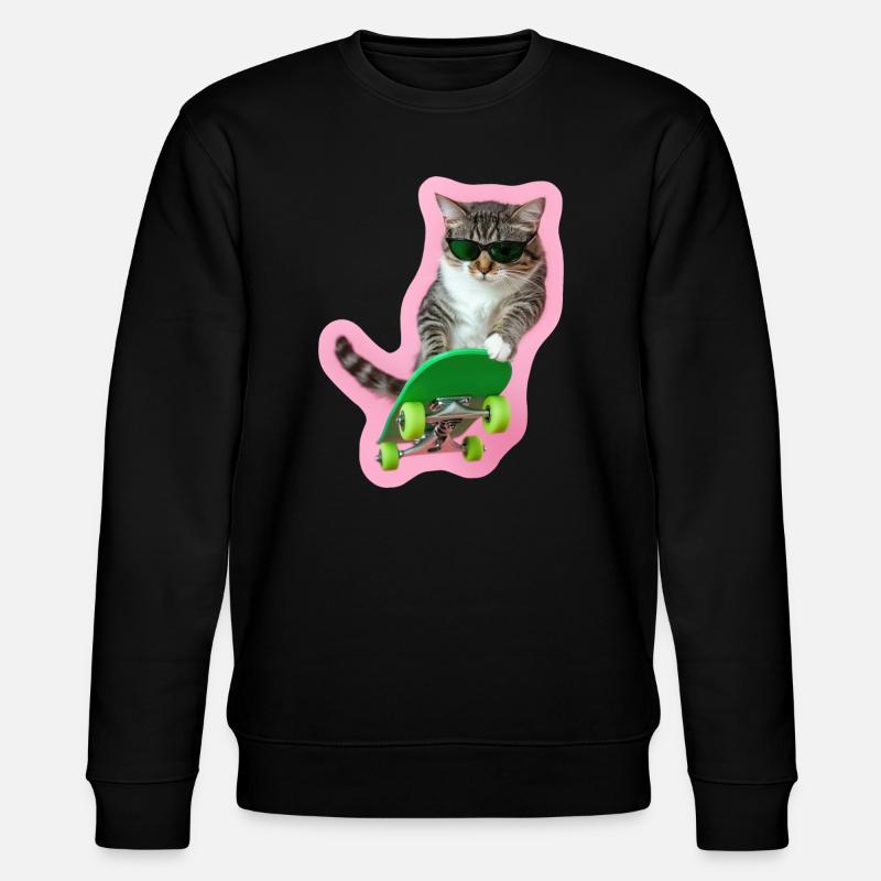 Cool Cat: Board-Style pur - Stanley/Stella Unisex Bio-Sweatshirt CHANGER  - Schwarz