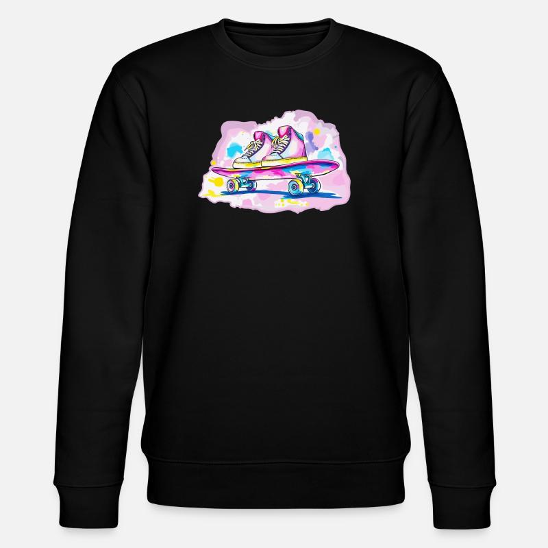 Skateboard mit Schuhe - Stanley/Stella Unisex Bio-Sweatshirt CHANGER  - Schwarz