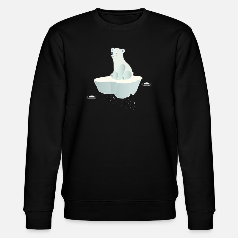 Träumender Eisbär auf einer Eisscholle - Stanley/Stella Unisex Bio-Sweatshirt CHANGER  - Schwarz