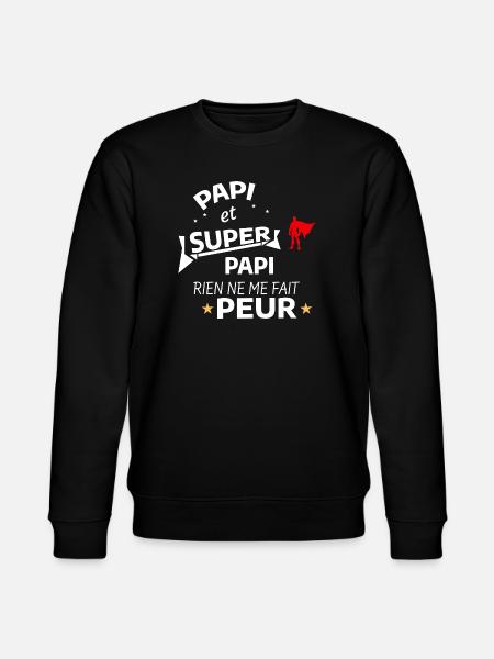 Superhero Humor Paternity Gift - Stanley/Stella CHANGER Unisex Organic Sweatshirt - black