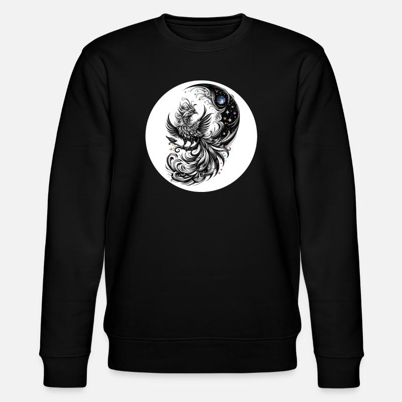 Kometenphoenix im Mondkreis - Stanley/Stella Unisex Bio-Sweatshirt CHANGER  - Schwarz