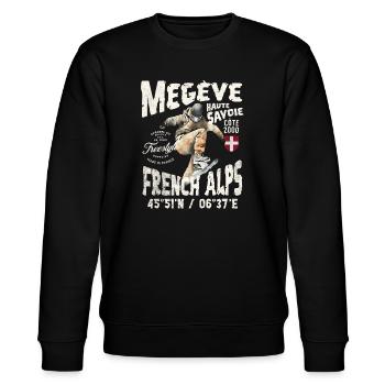 Skateboardeur French Alps Vintage Design - Sweat bio CHANGER Stanley/Stella Unisexe - noir - Devant - Nik (191cm) & Marisol (170cm)