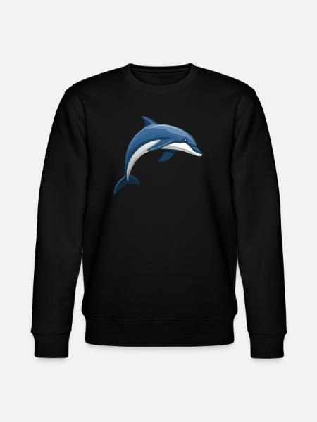 Dolphin jumping blue and white - Stanley/Stella CHANGER Unisex Organic Sweatshirt - black