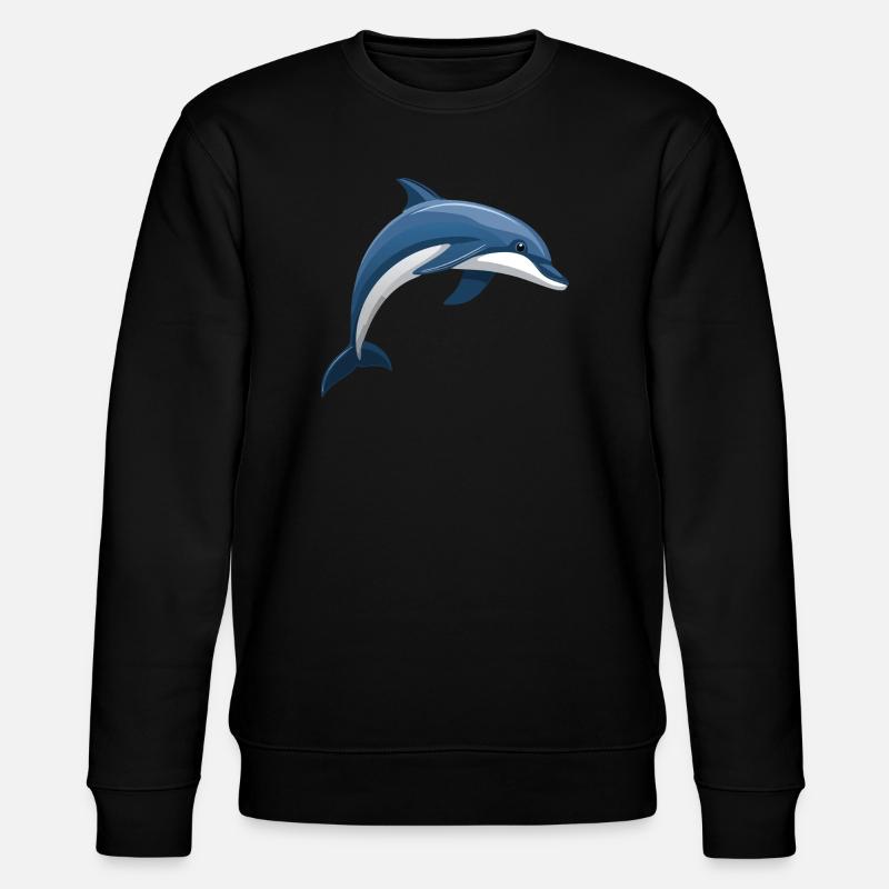 Dauphin sautant bleu et blanc - Sweat bio CHANGER Stanley/Stella Unisexe - noir