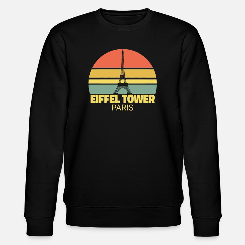 Eiffel Tower Paris Retro Silhouette - Stanley/Stella CHANGER Unisex Organic Sweatshirt - black