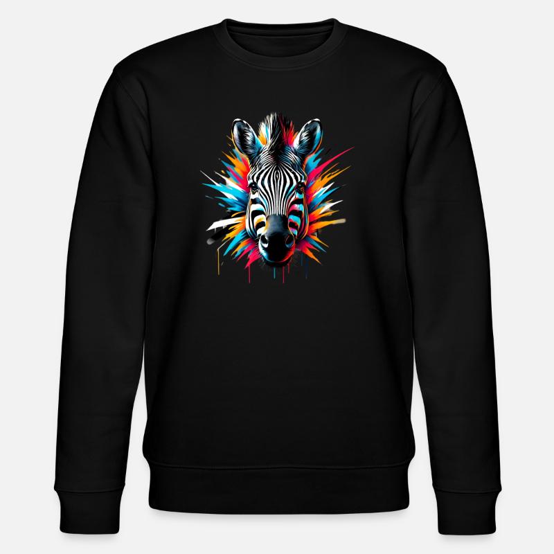 Zebra - Stanley/Stella Unisex Bio-Sweatshirt CHANGER  - Schwarz