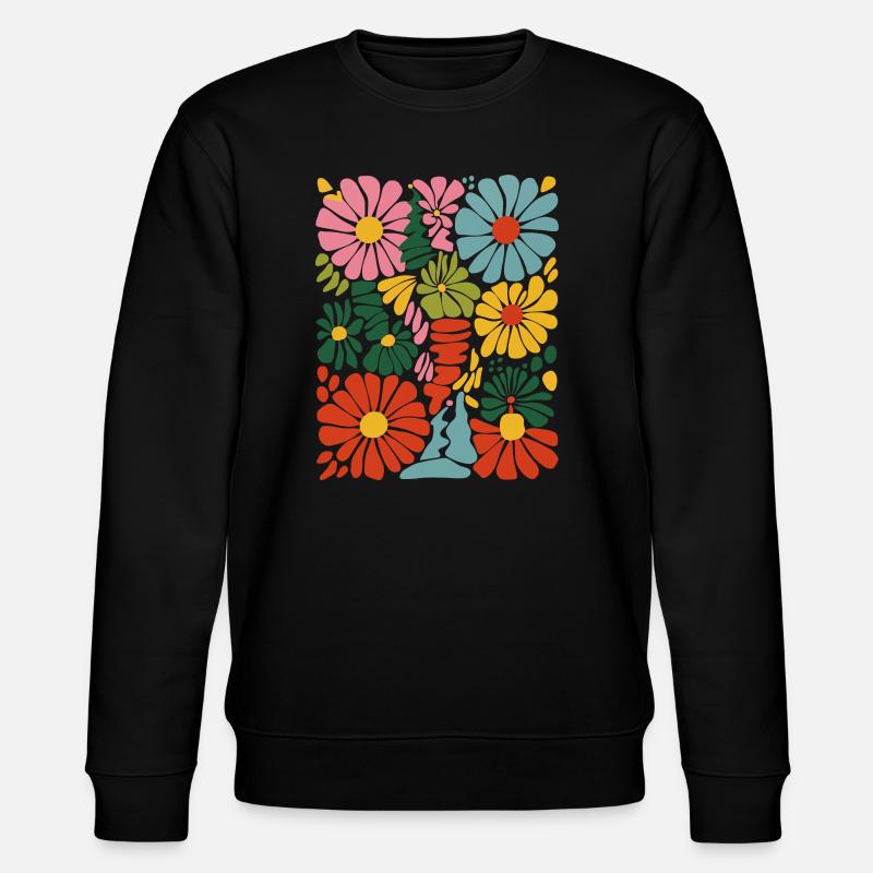 Lebendige blumige Explosion - Stanley/Stella Unisex Bio-Sweatshirt CHANGER  - Schwarz