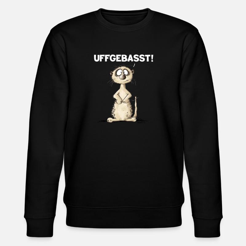 Drolliges Erdmännchen Hessisch Uffgebasst - Stanley/Stella Unisex Bio-Sweatshirt CHANGER  - Schwarz