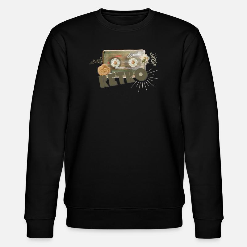 Retro Kassette Collage - Stanley/Stella Unisex Bio-Sweatshirt CHANGER  - Schwarz