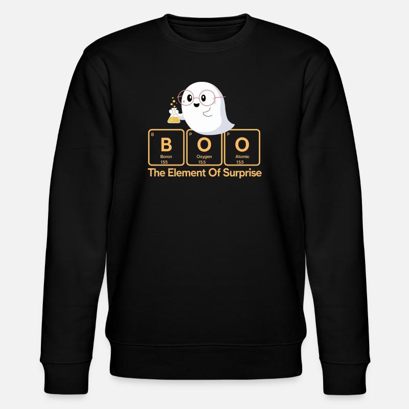 Elemental Boo Ghost Tee - Stanley/Stella CHANGER Unisex Organic Sweatshirt - black