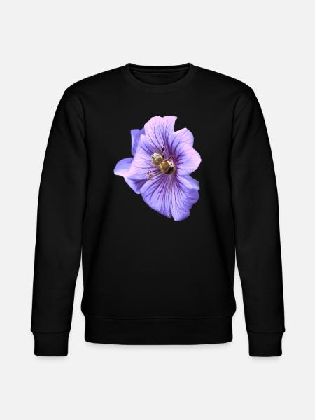 Violette Blüte mit Biene - Stanley/Stella Unisex Bio-Sweatshirt CHANGER - Schwarz