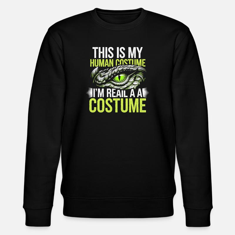 Reptilien-Kostüm - Stanley/Stella Unisex Bio-Sweatshirt CHANGER - Schwarz