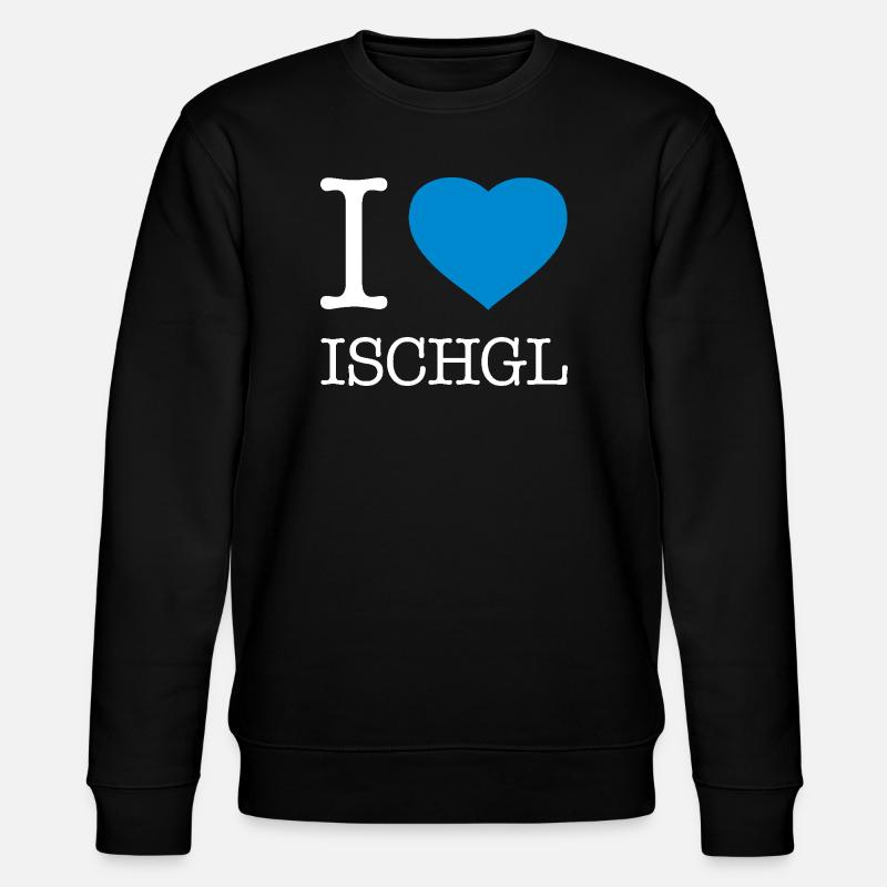 I LOVE ISCHGL - Stanley/Stella Unisex Bio-Sweatshirt CHANGER  - Schwarz