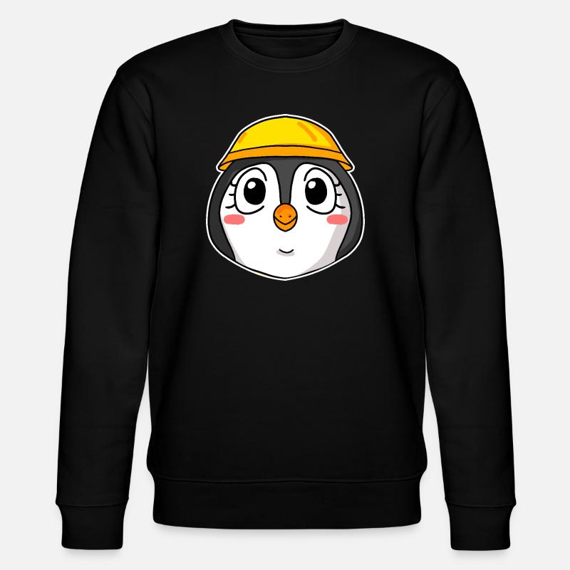Pinguin Baustelle - Stanley/Stella Unisex Bio-Sweatshirt CHANGER  - Schwarz