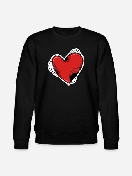 Rotes Herz - Stanley/Stella Unisex Bio-Sweatshirt CHANGER  - Schwarz