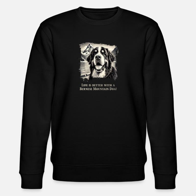 Berner Sennenhund - Stanley/Stella Unisex Bio-Sweatshirt CHANGER  - Schwarz