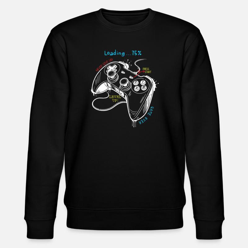Retro Gaming Style Controller Art - Stanley/Stella CHANGER Unisex Organic Sweatshirt - black