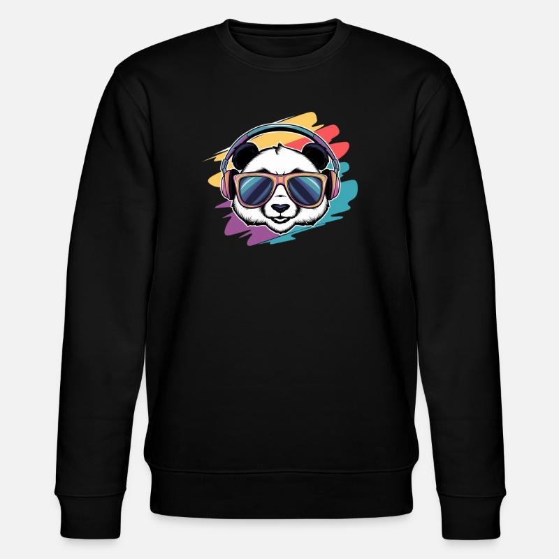 Coole Panda-Vibes - Stanley/Stella Unisex Bio-Sweatshirt CHANGER  - Schwarz