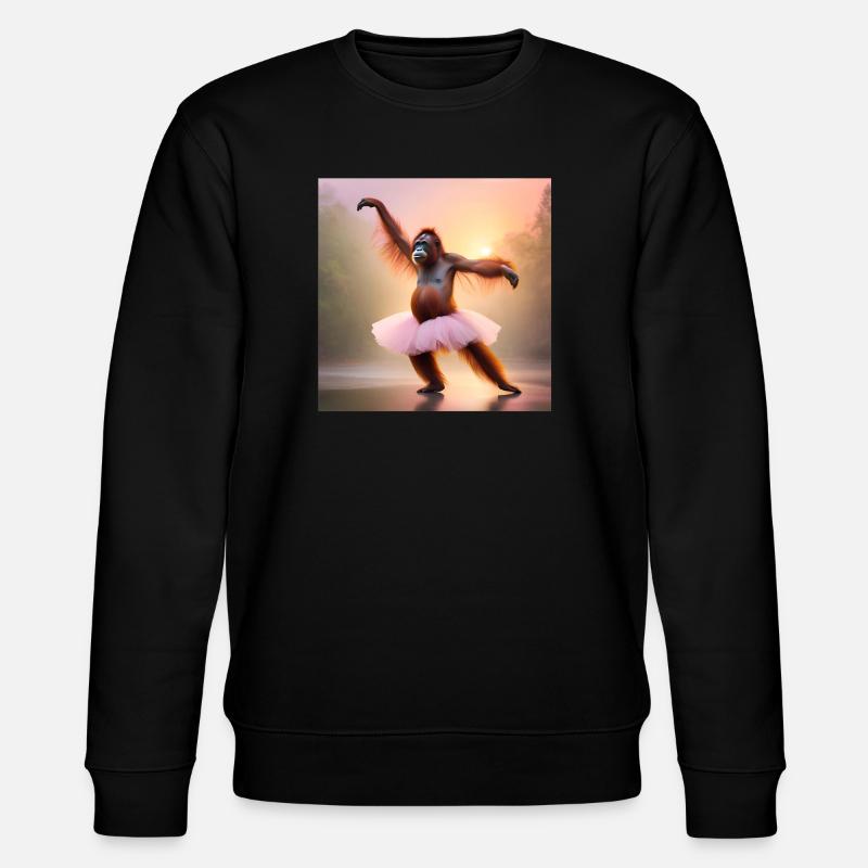primate, orangutan, monkey - Stanley/Stella CHANGER Unisex Organic Sweatshirt - black