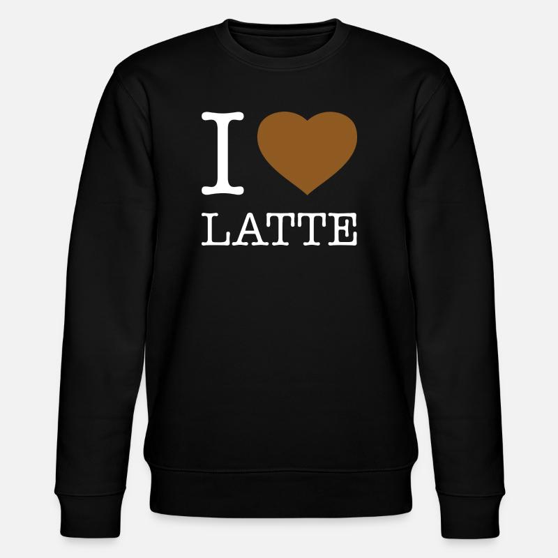 I LOVE LATTE - Stanley/Stella Unisex Bio-Sweatshirt CHANGER  - Schwarz