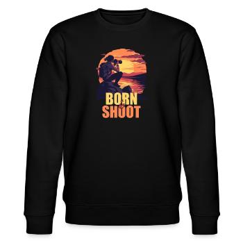 Born to shoot - Stanley/Stella Unisex Bio-Sweatshirt CHANGER  - Schwarz - Vorne - Nik (191cm) & Marisol (170cm)