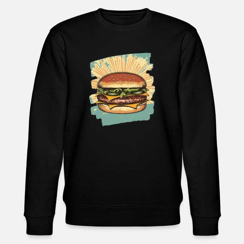 Burger Retro - Stanley/Stella Unisex Bio-Sweatshirt CHANGER  - Schwarz