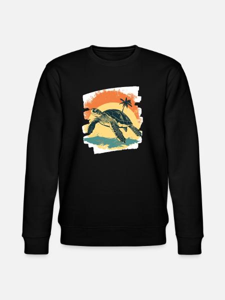 Sea Turtle Retro - Stanley/Stella CHANGER Unisex Organic Sweatshirt - black
