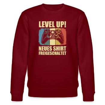 Neues Shirt Freigeschaltet - Stanley/Stella Unisex Bio-Sweatshirt CHANGER  - Burgunderrot - Vorne - Nik (191cm) & Marisol (170cm)