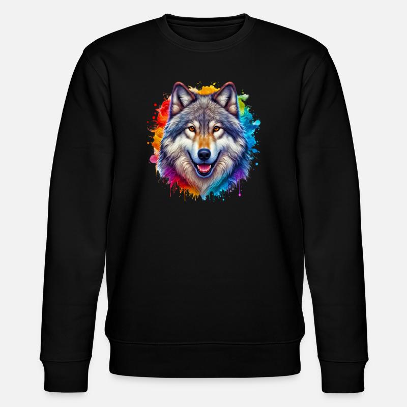 Wolf - Stanley/Stella Unisex Bio-Sweatshirt CHANGER  - Schwarz
