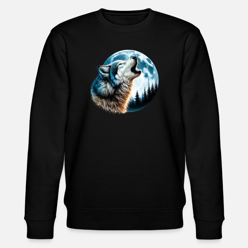 Wolf - Stanley/Stella Unisex Bio-Sweatshirt CHANGER  - Schwarz