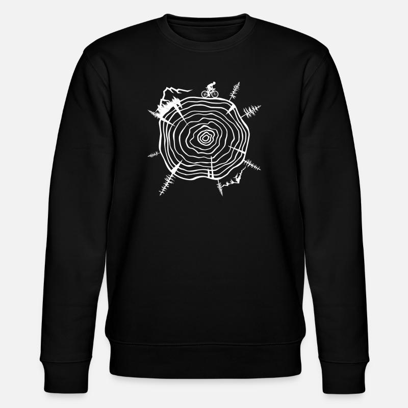 Nature-Inspired Tree Ring Bicycle Scene - Stanley/Stella CHANGER Unisex Organic Sweatshirt - black