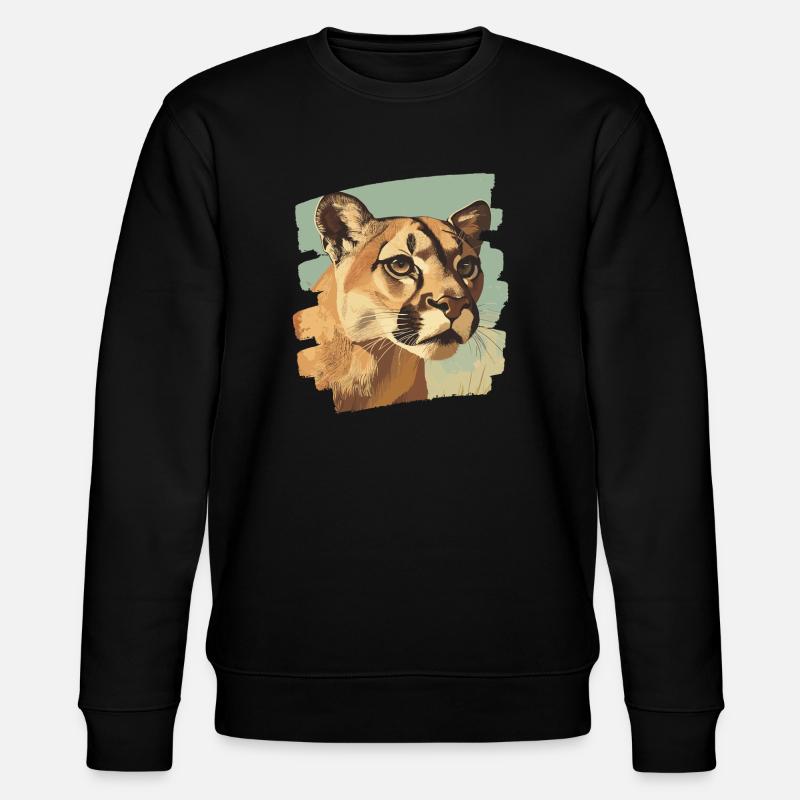 Lion from mountain Retro - Stanley/Stella CHANGER Unisex Organic Sweatshirt - black