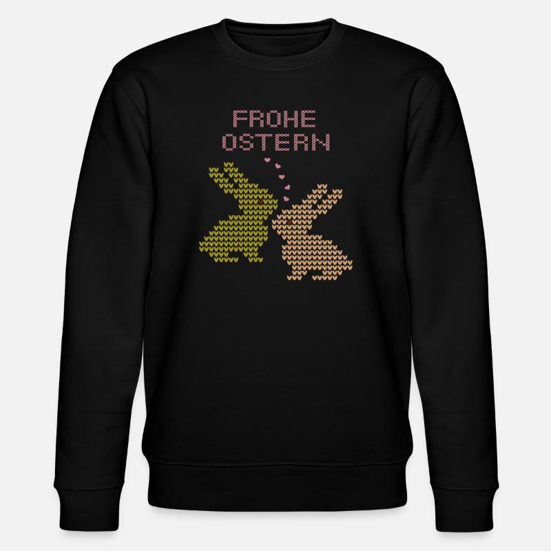 Frohe Ostern - Stanley/Stella Unisex Bio-Sweatshirt CHANGER  - Schwarz