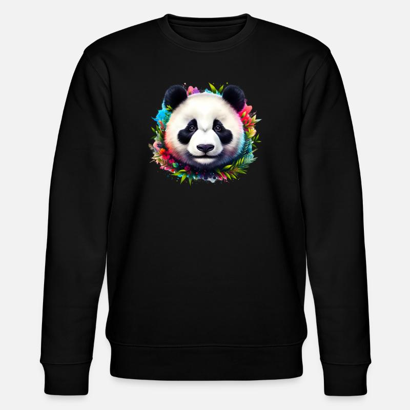 Panda - Stanley/Stella CHANGER Unisex Organic Sweatshirt - black