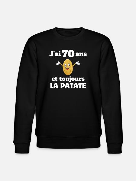 70-vuotias, 70-vuotias, olen 70-vuotias - Stanley/Stella CHANGER unisex luomu-collegepaita - musta