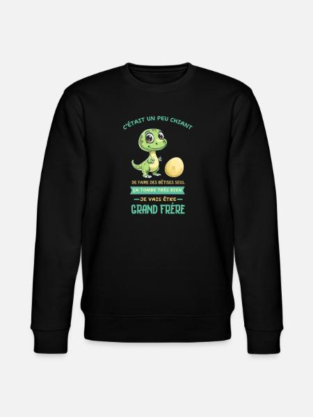Dino mignon, Grand frère arrive - Sweat bio CHANGER Stanley/Stella Unisexe - noir