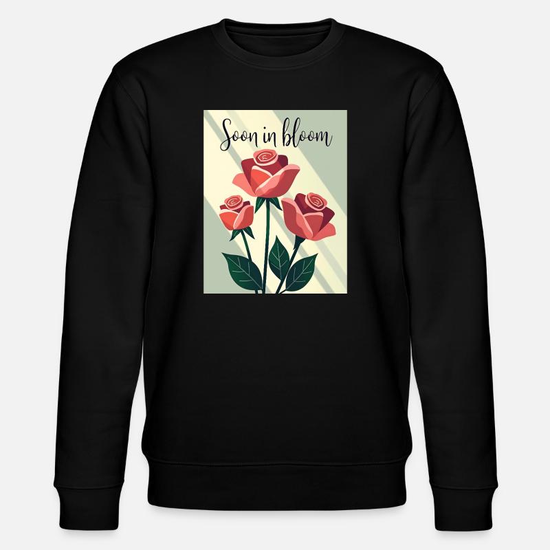 Soon in Bloom Rosenmotiv - Stanley/Stella Unisex Bio-Sweatshirt CHANGER - Schwarz