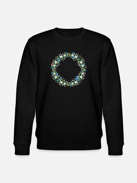 Frühlingskranz – Bunte Blumen- und Tierkomposition - Stanley/Stella Unisex Bio-Sweatshirt CHANGER  - Schwarz
