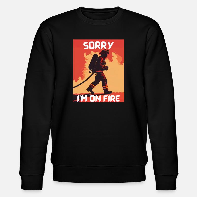 Firefighter On Fire - Stanley/Stella CHANGER Unisex Organic Sweatshirt - black