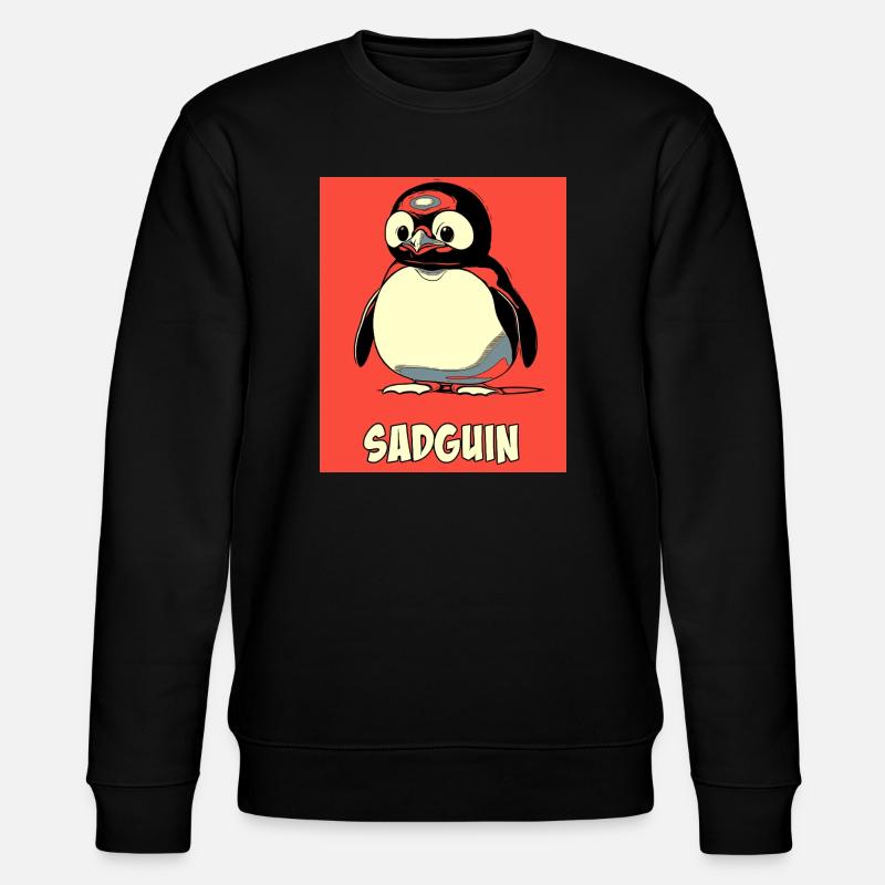 SADGUIN triste pingouin style bande dessinée - Sweat bio CHANGER Stanley/Stella Unisexe - noir