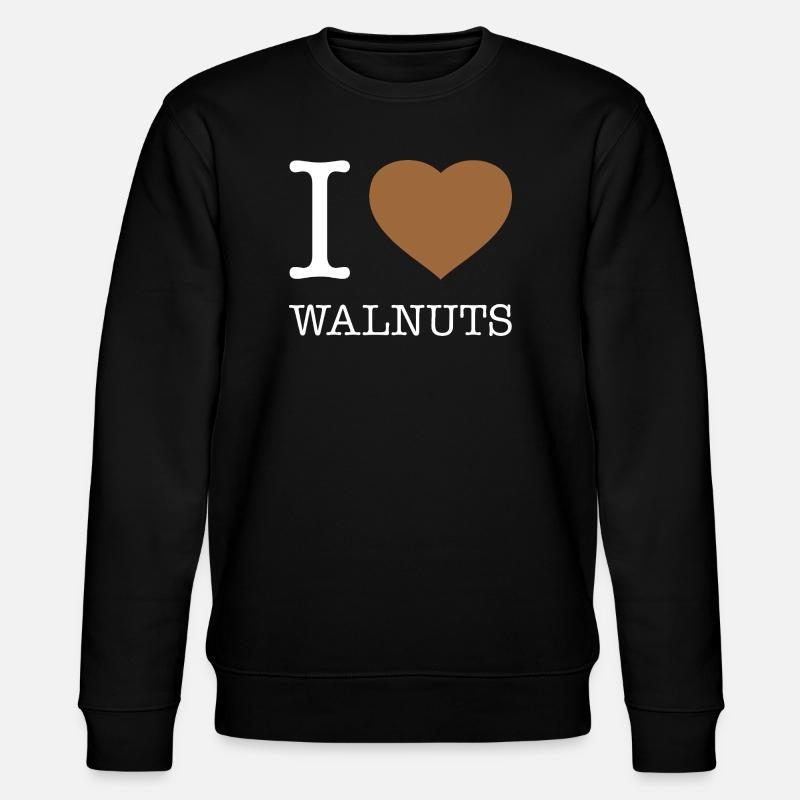 I LOVE WALNUTS - Stanley/Stella CHANGER Unisex Organic Sweatshirt - black