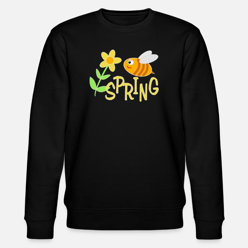 Fröhliche Bienchen mit Blumenmotiv - Stanley/Stella Unisex Bio-Sweatshirt CHANGER  - Schwarz