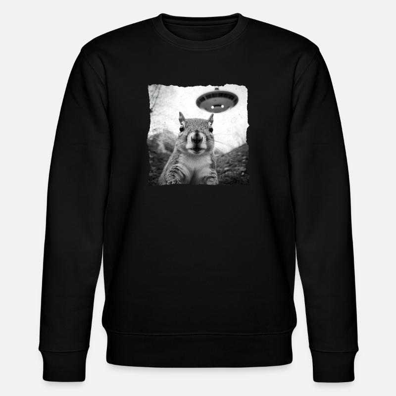 Alien Eichhörnchen Begegnung – Lustiges Sci-Fi - Stanley/Stella Unisex Bio-Sweatshirt CHANGER  - Schwarz