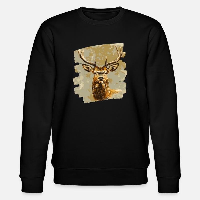 Cerf avec bois - Sweat bio CHANGER Stanley/Stella Unisexe - noir