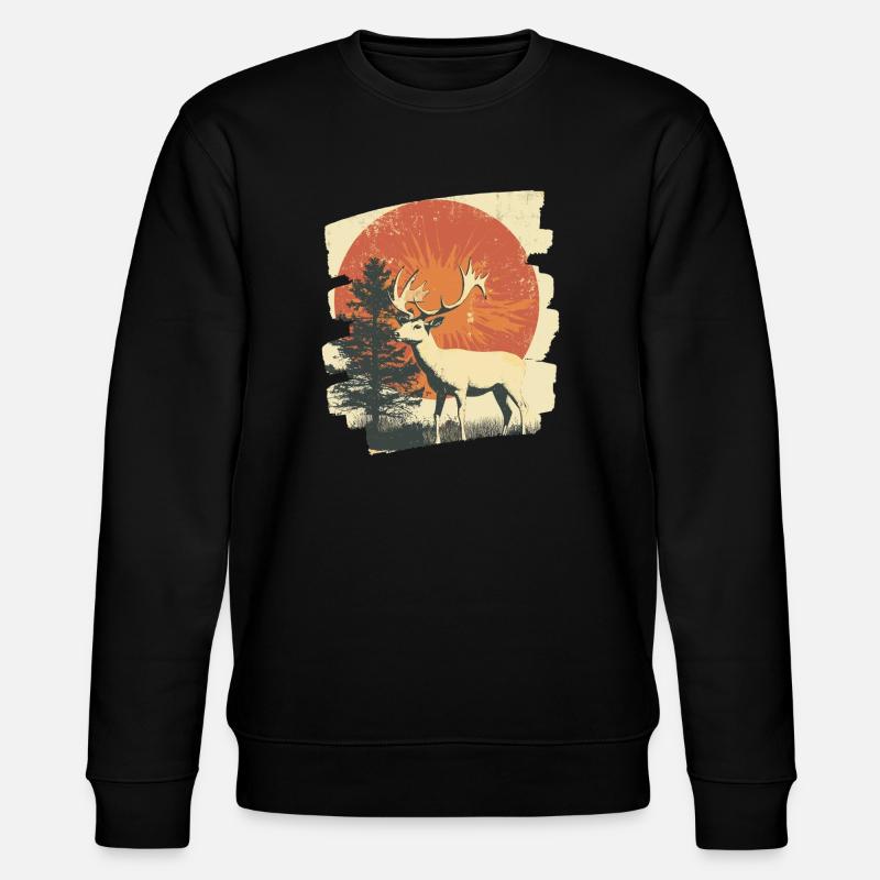 Cerf avec bois - Sweat bio CHANGER Stanley/Stella Unisexe - noir